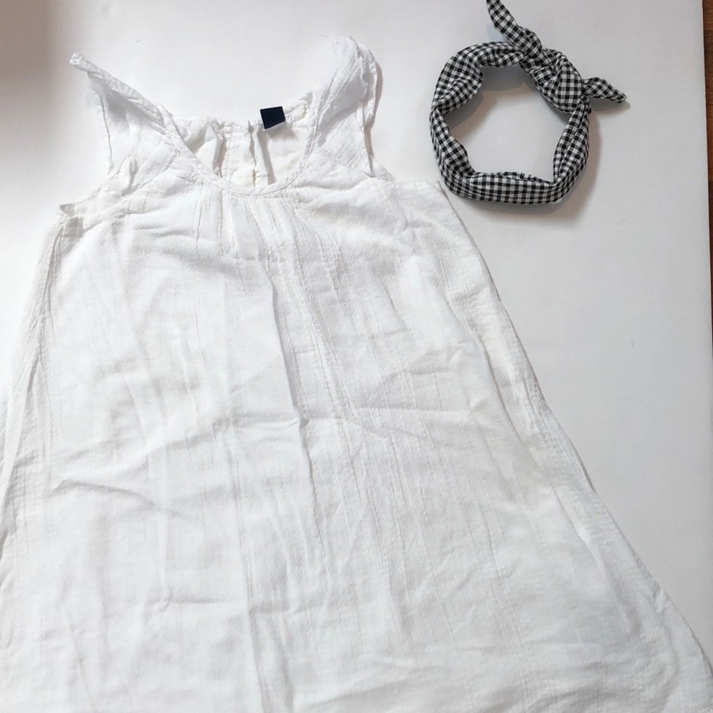 White ruffle sleeve dress